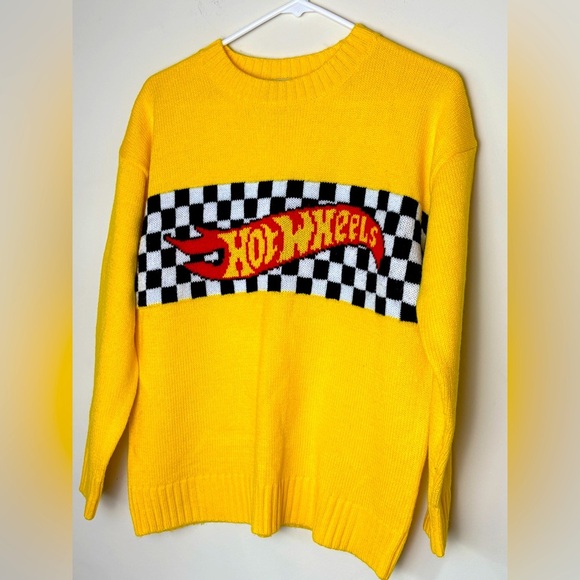 Hot Wheels Yellow Checkered Sweater - Picture 1 of 5